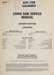 Chain saw service manual by Intertec Publishing Corporation. Technical Publications Division