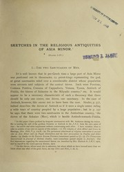Cover of: Sketches in the religious antiquities of Asia Minor by Ramsay, William Mitchell Sir