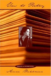 Cover of: Vow to Poetry by Anne Waldman