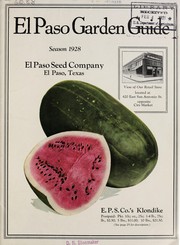 Cover of: El Paso garden guide: season 1928