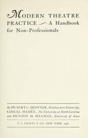 Cover of: Modern theatre practice: a handbook for non-professionals