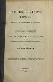 Cover of: Laurence Minot's lieder: grammatisch-metrische einleitung