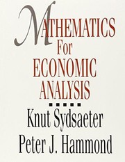 Cover of: Mathematics for economic analysis by Knut Sydsæter
