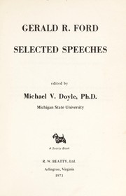 Cover of: Selected speeches
