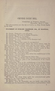 Cover of: Chinese court bill | United States. Congress. House. Committee on Foreign Affairs