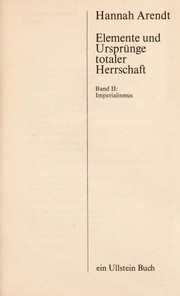 Cover of: Elemente und Ursprünge totaler Herrschaft.