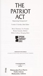 Cover of: The Patriot Act | 
