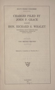 Cover of: Charges filed by John P. Grace against Hon. Richard S. Whaley...