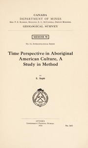 Cover of: Time perspective in aboriginal American culture: a study in method