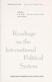 Cover of: Readings on the international political system. | Naomi Rosenbaum