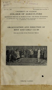 Cover of: Organization and direction of boys