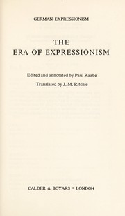 Cover of: The era of expressionism