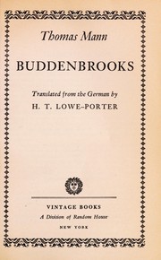 Cover of: Buddenbrooks | Thomas Mann