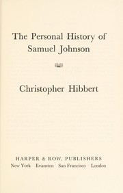 Cover of: The personal history of Samuel Johnson. by Christopher Hibbert