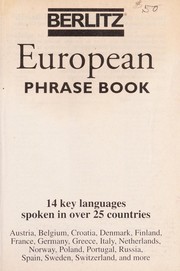 Cover of: Berlitz European Phrase Book (Berlitz Phrase Books) | Berlitz Publishing Company