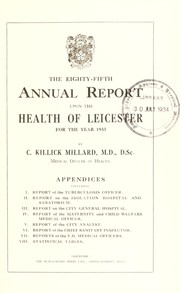 Cover of: [Report 1933] | Leicester (England). Borough Council