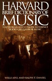 Cover of: Harvard Brief Dictionary of Music Dictionary