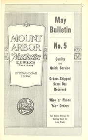 Cover of: May bulletin by Mount Arbor Nurseries
