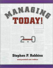Cover of: Managing Today! (2nd Edition) by Stephen P. Robbins