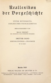 Cover of: Reallexikon der Vorgeschichte by Max Ebert