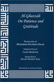 Cover of: Al-Ghazzali On Patience and Gratitude by al-Ghazzālī