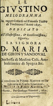 Cover of: Il Givstino: melodramma : da rapprasentarsi nel famoso teatro di Tordinona l'anno 1695
