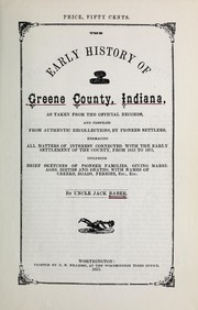 Cover of: Early history of Greene County, Indiana | Jack Baber