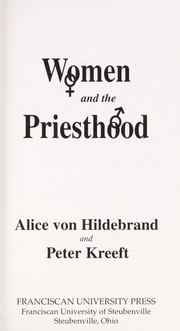 Cover of: Women and the priesthood | Alice Von Hildebrand
