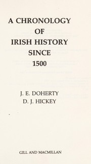 Cover of: A chronology of Irish history since 1500 by J. E. Doherty