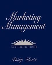 Cover of: Marketing management by Philip Kotler