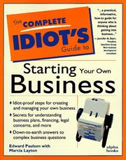 Cover of: The complete idiot's guide to starting your own business by Ed Paulson