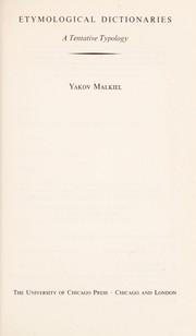 Etymological dictionaries by Yakov Malkiel