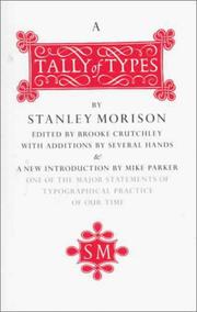 Cover of: A tally of types by Stanley Morison