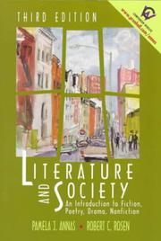 Cover of: Literature and society: an introduction to fiction, poetry, drama, nonfiction