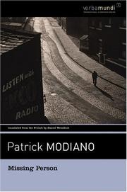 Cover of: Missing Person by Patrick Modiano, Daniel Weissbort