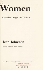 Cover of: Wilderness women; Canada's forgotten history