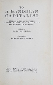 Cover of: To a Gandhian capitalist | Gandhi Mahatma