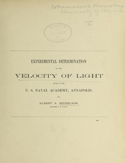 Cover of: Experimental determination of the velocity of light