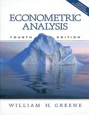 Cover of: Econometric Analysis (4th Edition) by Greene, William H., Greene, William H.