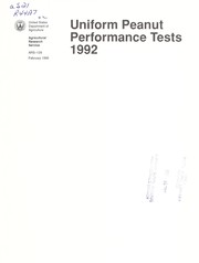 Cover of: Uniform peanut performance tests 1992 | Terry A. Coffelt