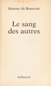 Cover of: Le sang des autres by Simone de Beauvoir