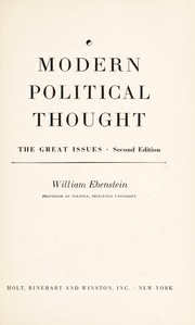 Cover of: Modern political thought: the great issues.