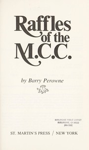 Cover of: Raffles of the M. C. C. by Barry Perowne