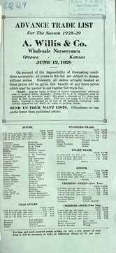 Advance trade list for the season, 1928-29
