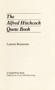 Cover of: The Alfred Hitchcock quote book