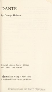 Cover of: Dante by George Holmes