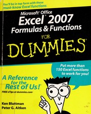 Cover of: Microsoft Office Excel 2007 formulas & functions for dummies | Ken Bluttman