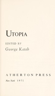 Cover of: Utopia. by George Kateb