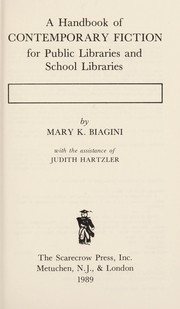 Cover of: A handbook of contemporary fiction for public libraries and school libraries