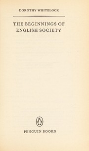 Cover of: The beginnings of English society | Dorothy Whitelock